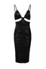 LONG CUT-OUT DRESS IN SATIN JACQUARD