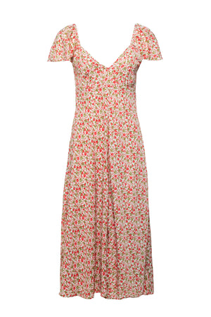 RUFFLE SLEEVES LONG DRESS